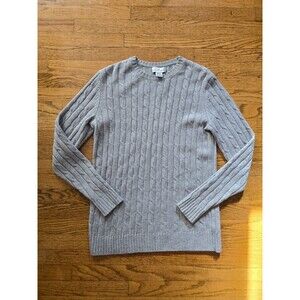 Vineyard Vines Sweater Womens Medium Cashmere Wool Blend Cable Knit Gray